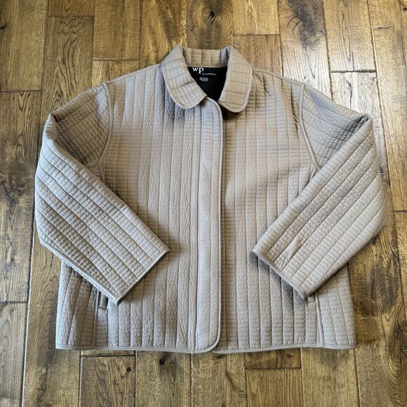 Weatherproof Jackets & Blazers - WP by Weatherproof Vintage Brand Quilted Shell Beige Rain Jacket Womens XL